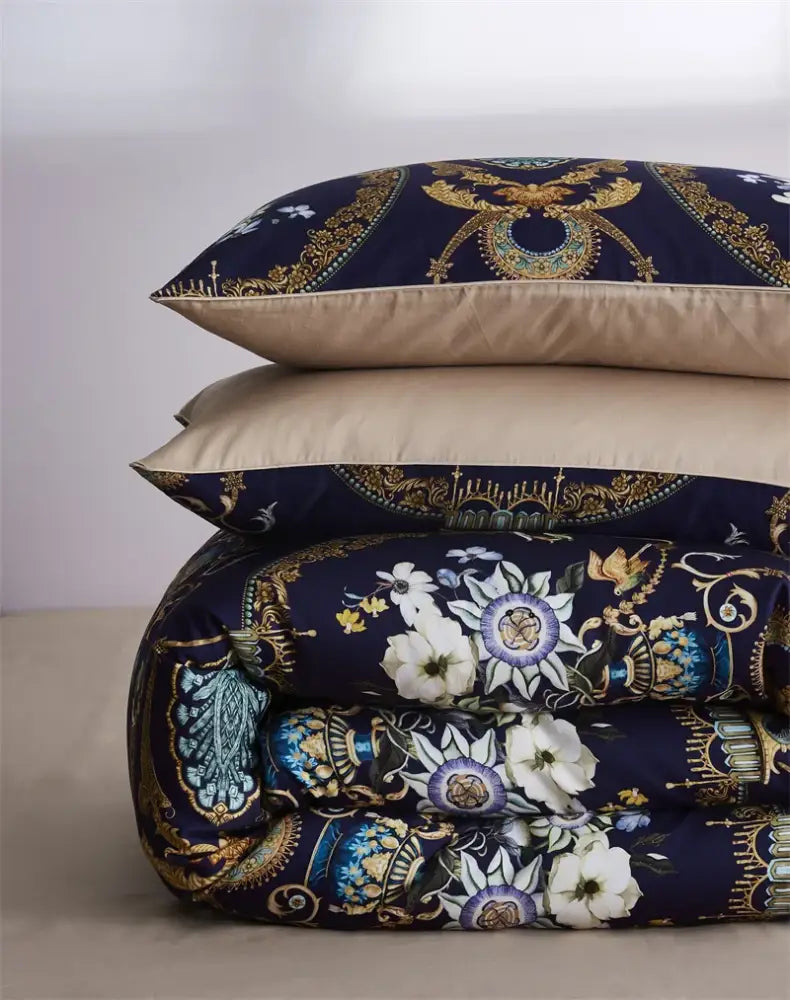 DecorBites™ Luxury Egyptian Cotton Bedding Set - Flamingo Leaf Pattern
