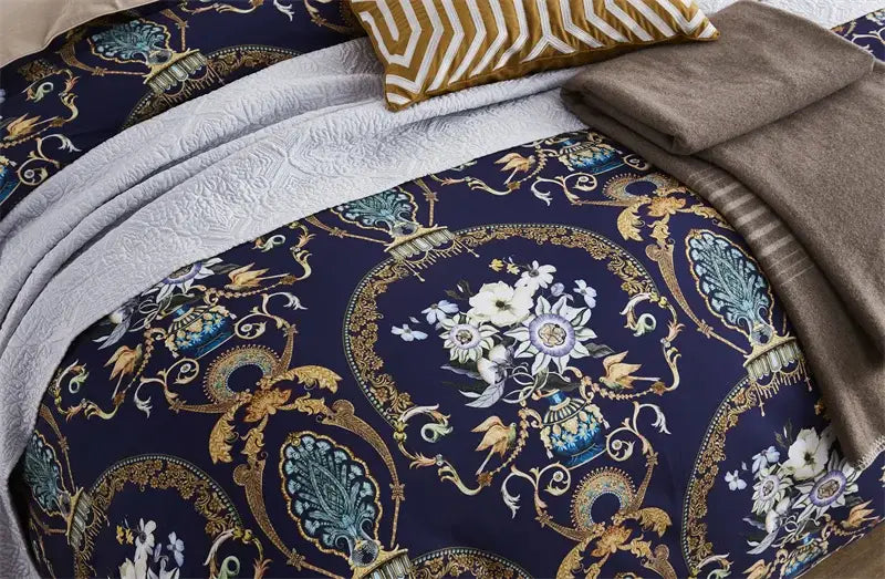 DecorBites™ Luxury Egyptian Cotton Bedding Set - Flamingo Leaf Pattern