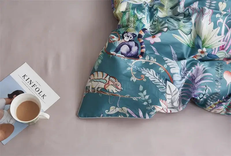 DecorBites™ Luxury Egyptian Cotton Bedding Set - Flamingo Leaf Pattern