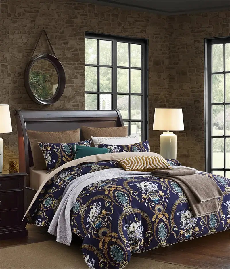 DecorBites™ Luxury Egyptian Cotton Bedding Set - Flamingo Leaf Pattern