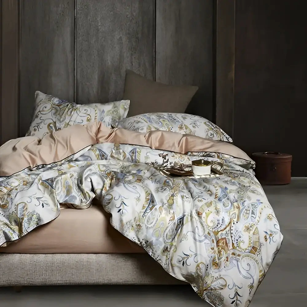 DecorBites™ Luxury Egyptian Cotton Bedding Set - Flamingo Leaf Pattern