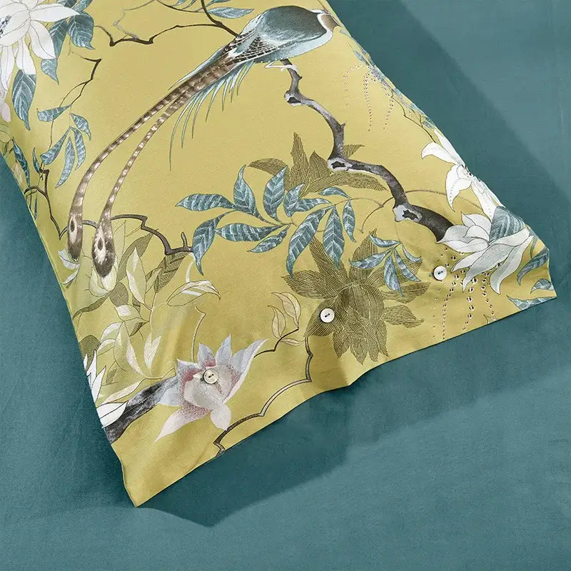 DecorBites™ Luxury Egyptian Cotton Bedding Set - Flamingo Leaf Pattern