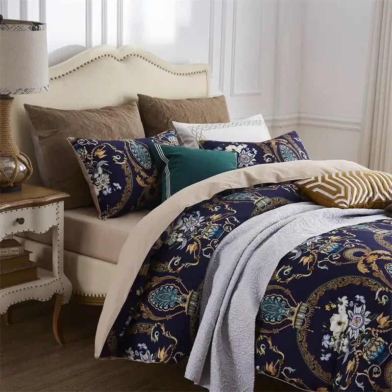 DecorBites™ Luxury Egyptian Cotton Bedding Set with Flamingo Leaf Pattern