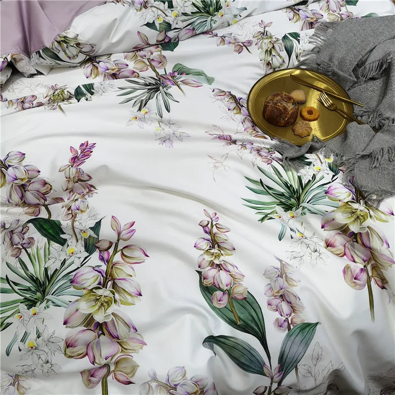 DecorBites™ Luxury Egyptian Cotton Flamingo Leaf Bedding Set