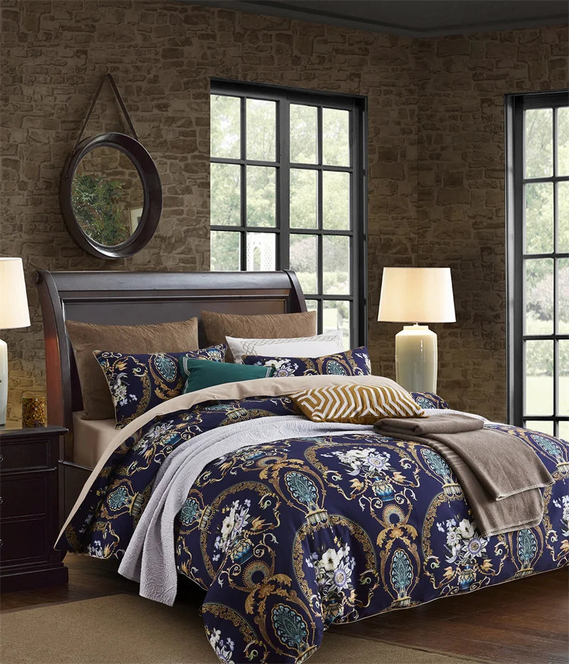 DecorBites™ Luxury Flamingo Leaf Bedding Set - Queen or King Size