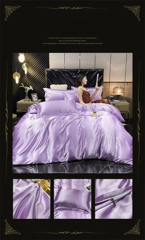 DecorBites™ Luxury Mulberry Silk Bedding Set, Queen & King Size