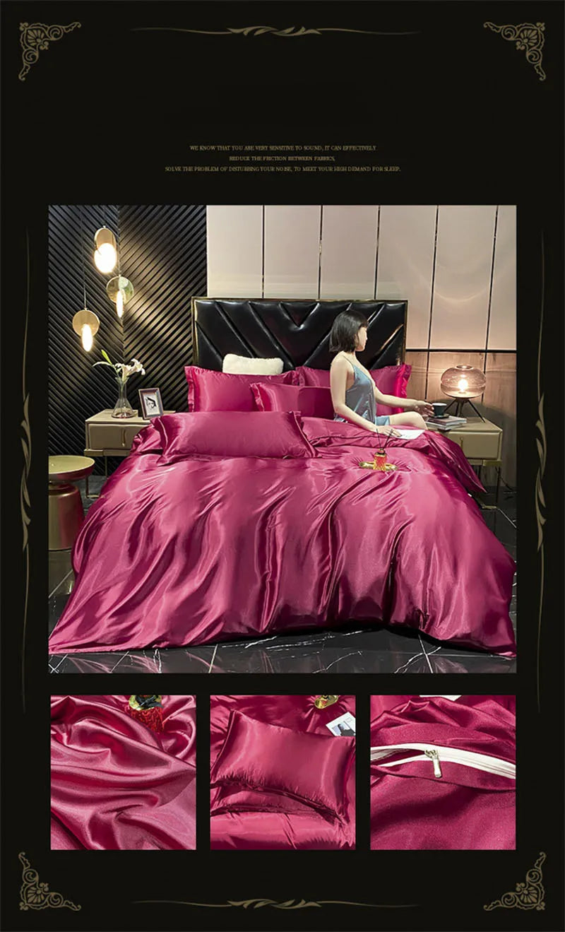 DecorBites™ Luxury Mulberry Silk Bedding Set with Sheets