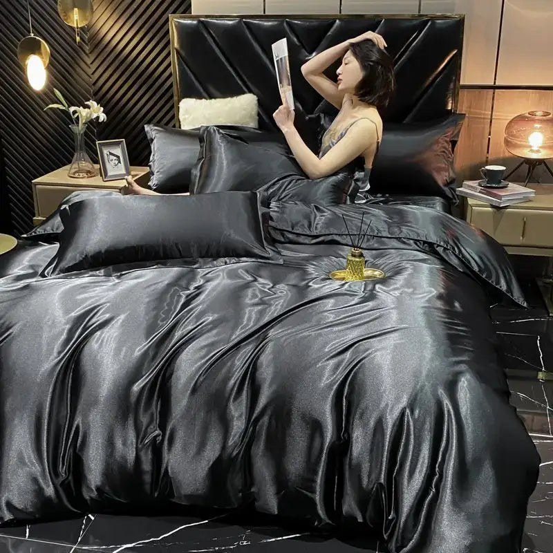 DecorBites™ Luxury Rayon Silk Bedding Set - King Size