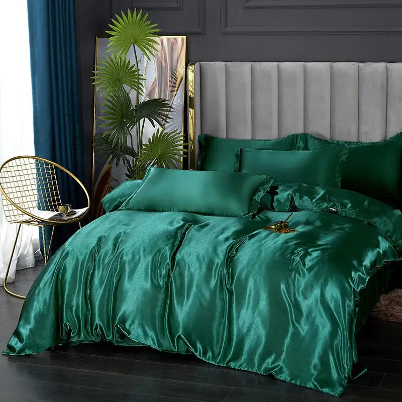 DecorBites™ Luxury Silk Bedding Set - Solid Color