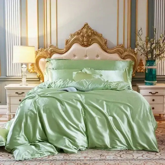 DecorBites™ Luxury Silk Bedding Set with Sheets, Queen/King Size