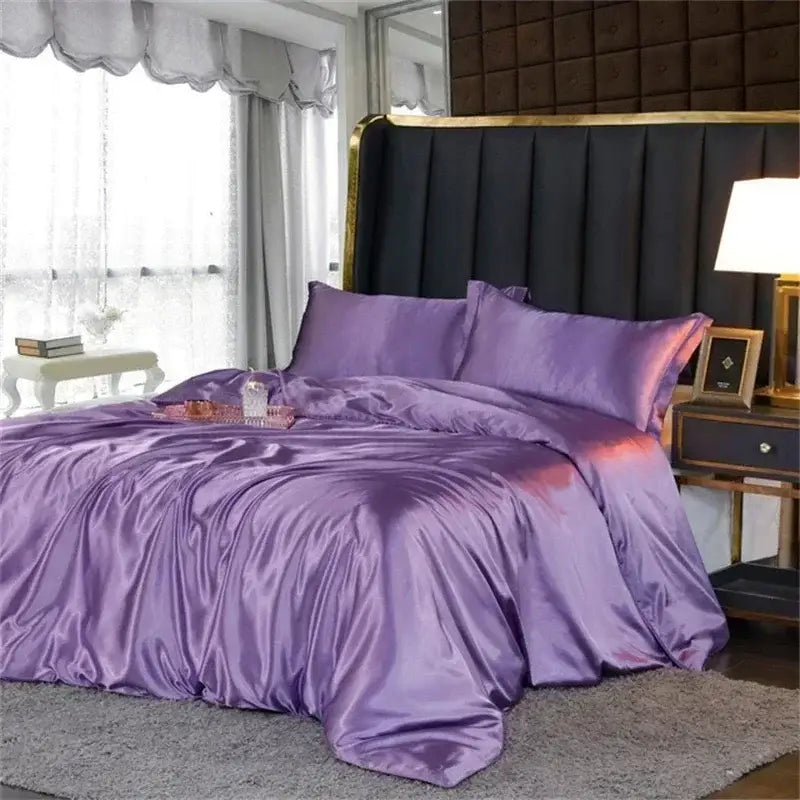 DecorBites™ Luxury Silk Bedding Set with Sheets, Queen/King Size