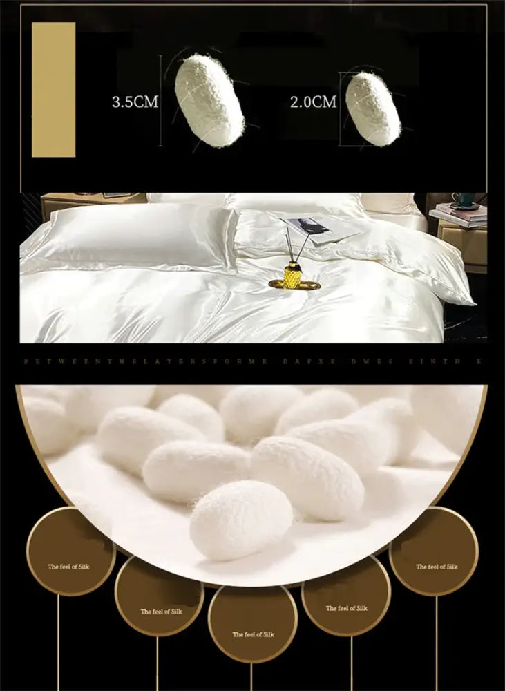 DecorBites™ Luxury Silk Bedding Set with Sheets