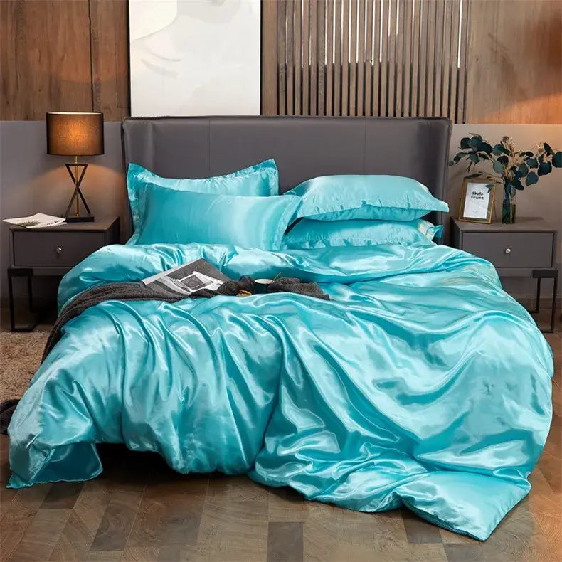 DecorBites™ Luxury Solid Color Rayon Satin Bedding Set