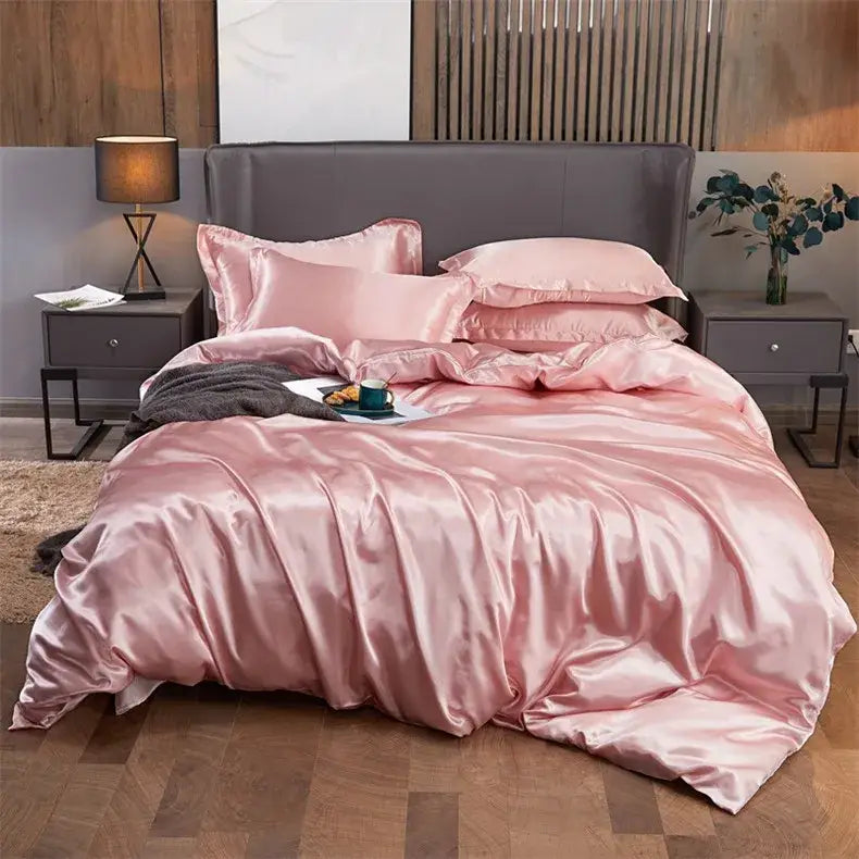 DecorBites™ Luxury Solid Color Satin Bedding Set