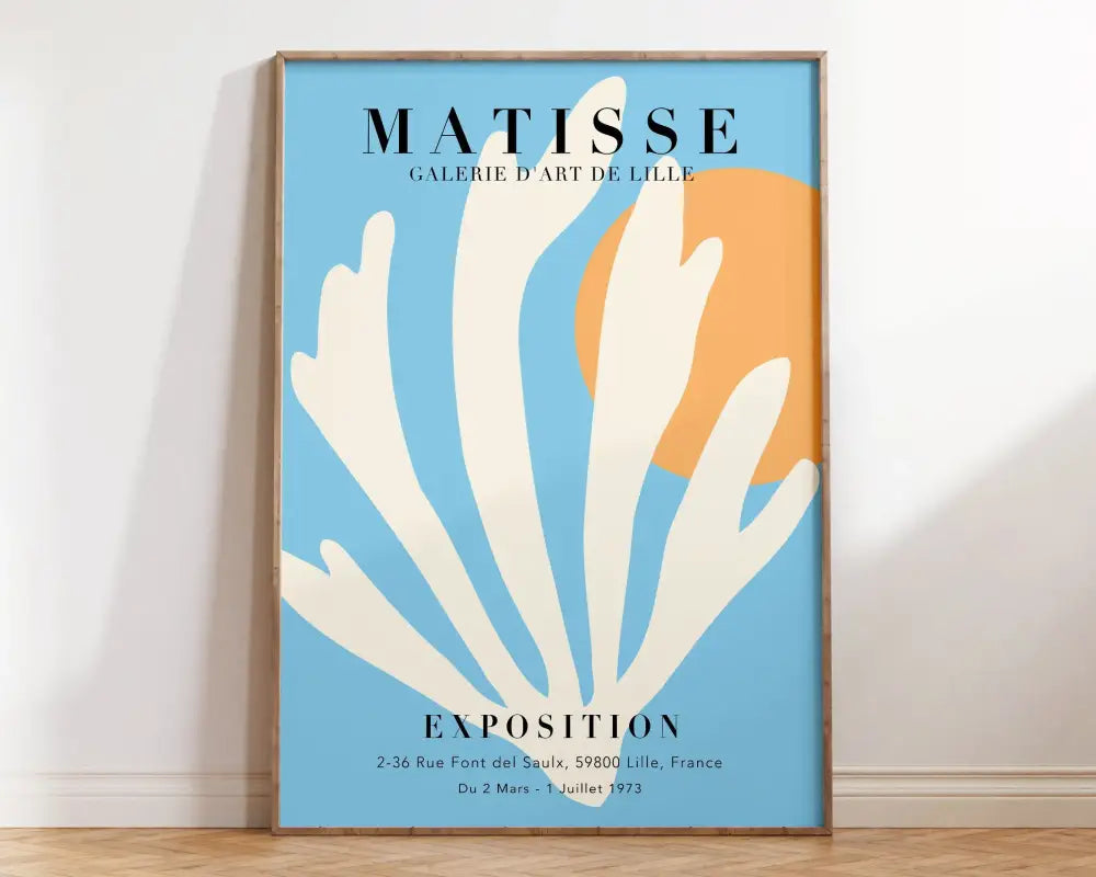 Minimalist black & red matisse floral art – living room framed print