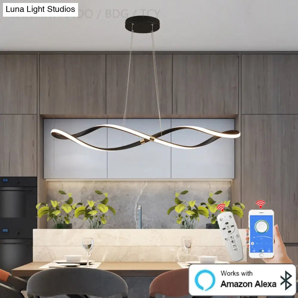 DecorBites™ Matte black Modern Led Chandelier For restaurant Kitchen island Hanging lamps Living room Bedroom