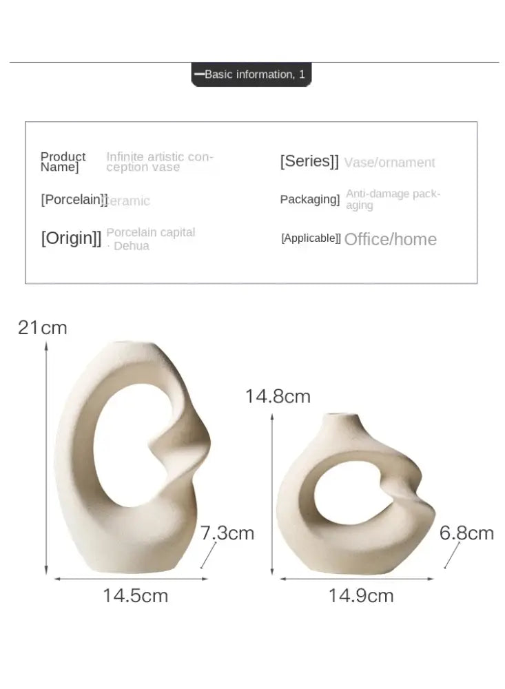 DecorBites™ Matte Ceramic Vase Set 2 Modern Home Decor