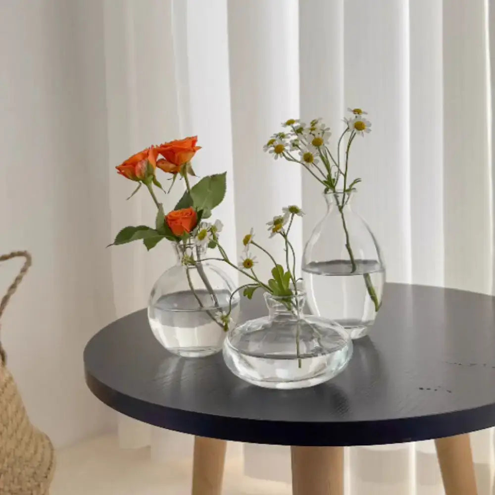 DecorBites™ Mini Glass Flower Vase for Home Decor