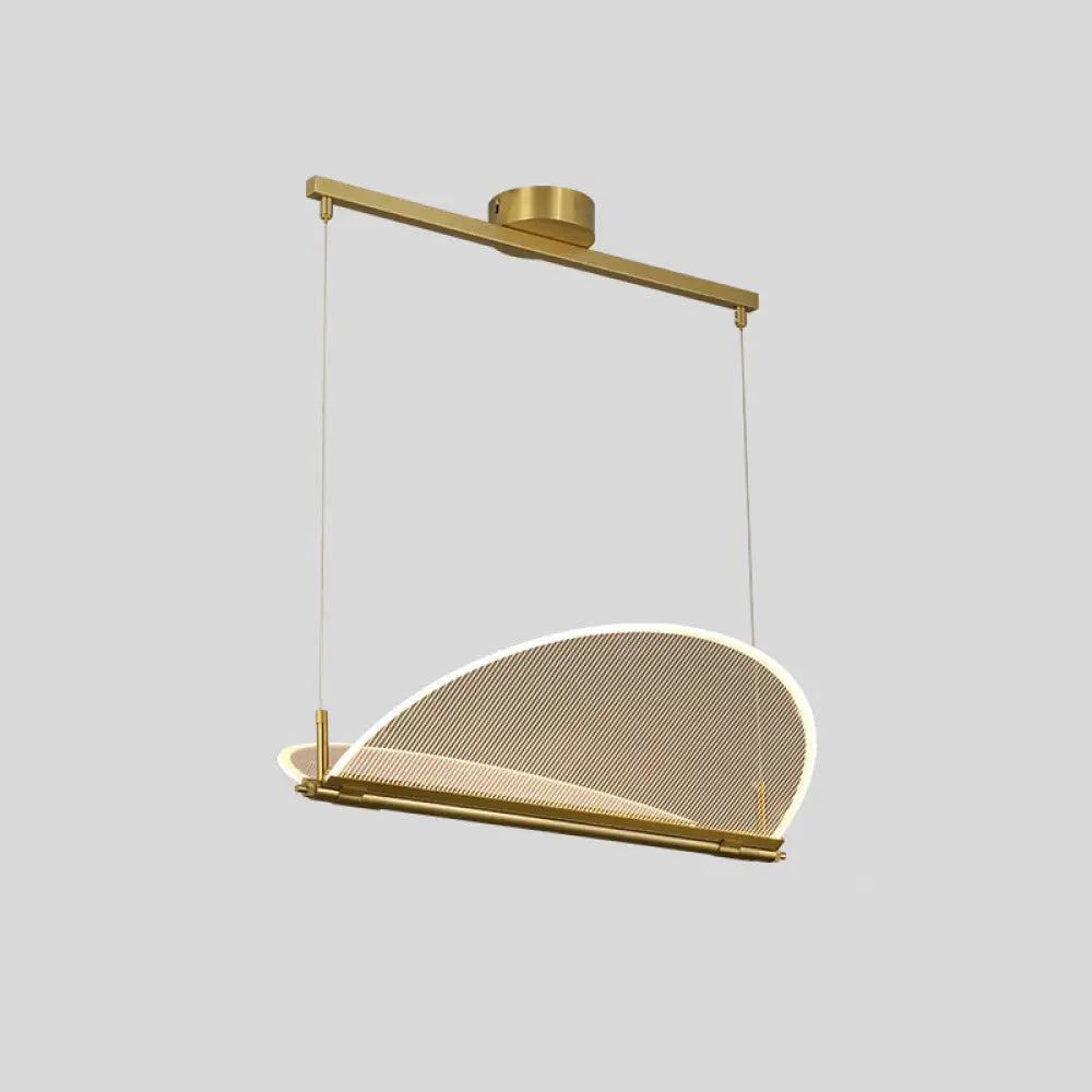 DecorBites™ Minimalistic Acrylic Dining Room Pendant Light - Folding Island Light in Gold
