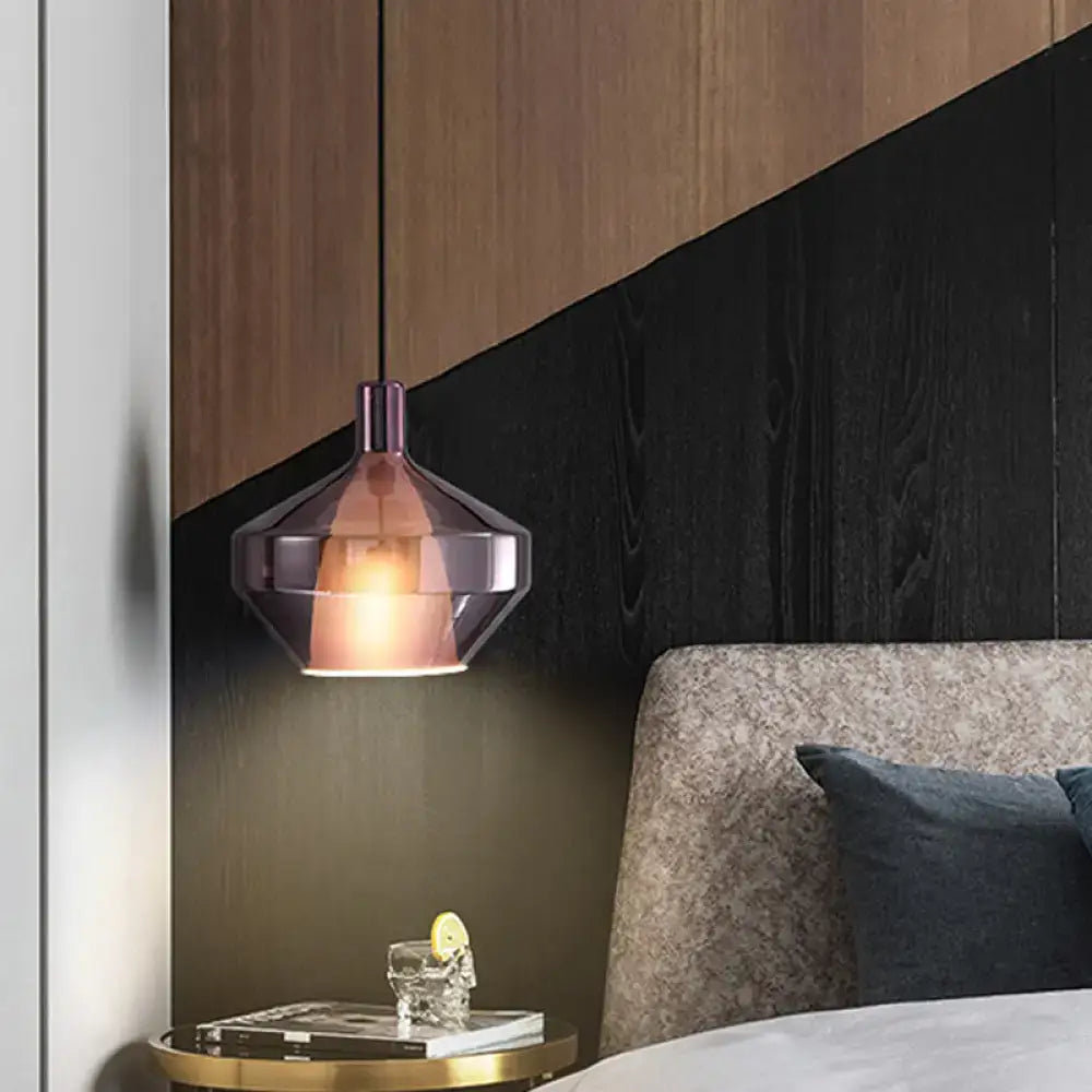 DecorBites™ Modern Dining Room Pendant Light with Geometric Glass Shade