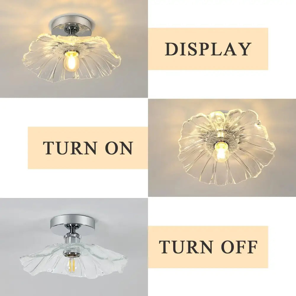 Modern flower vintage glass ceiling light for bedroom