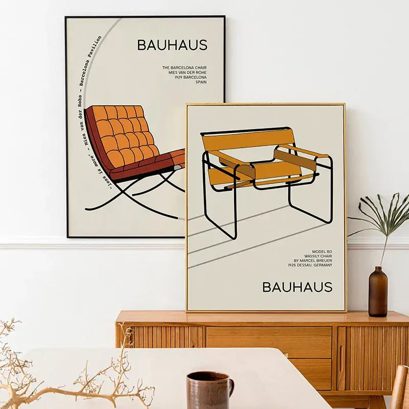 DecorBites™ Modern Geometric Bauhaus Wall Art Prints