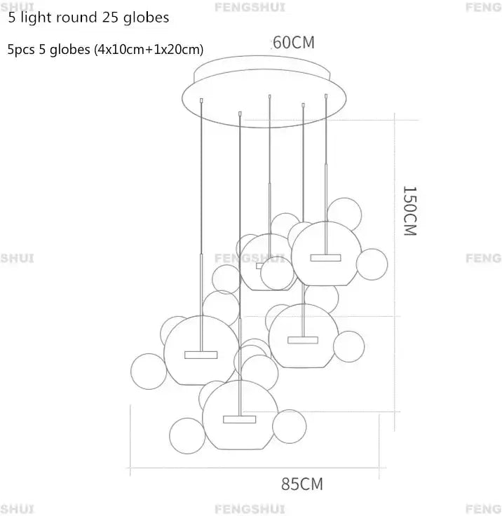 DecorBites™ Modern LED Bubble Ball Chandelier