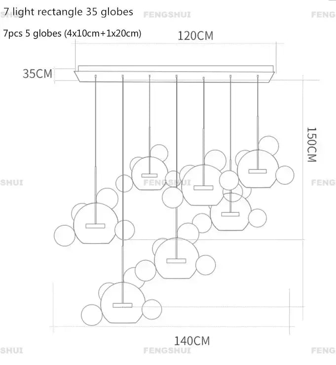 DecorBites™ Modern LED Bubble Ball Chandelier