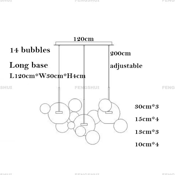 DecorBites™ Modern LED Bubble Ball Chandelier