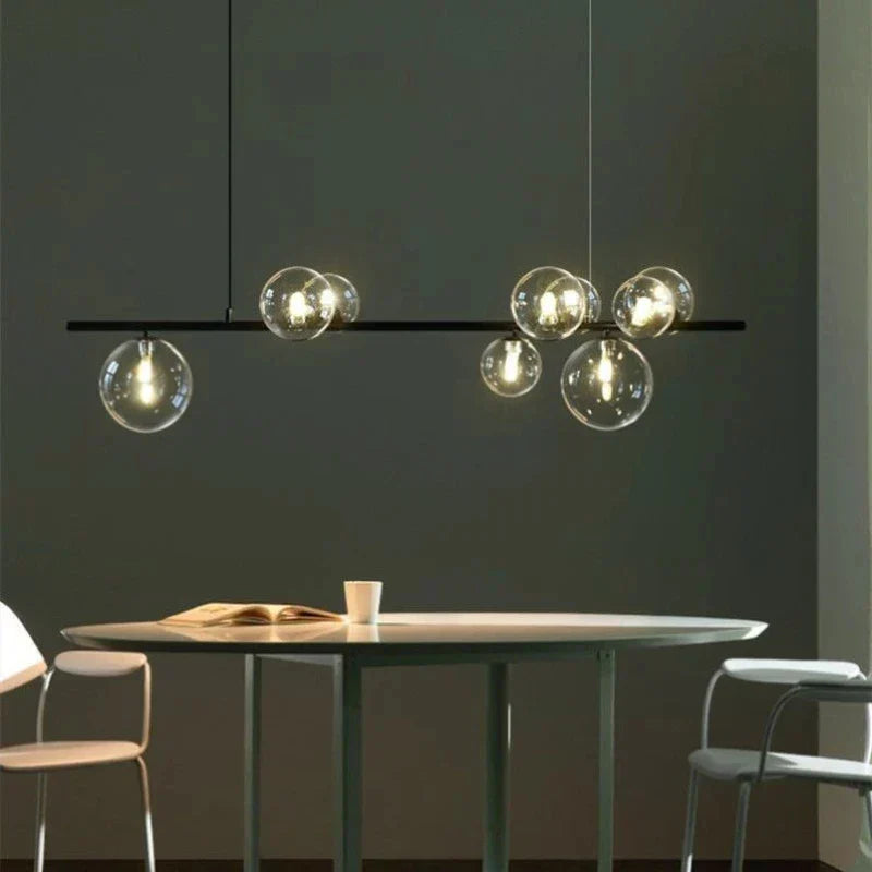 DecorBites™ Modern LED Glass Chandelier with Adjustable Cord