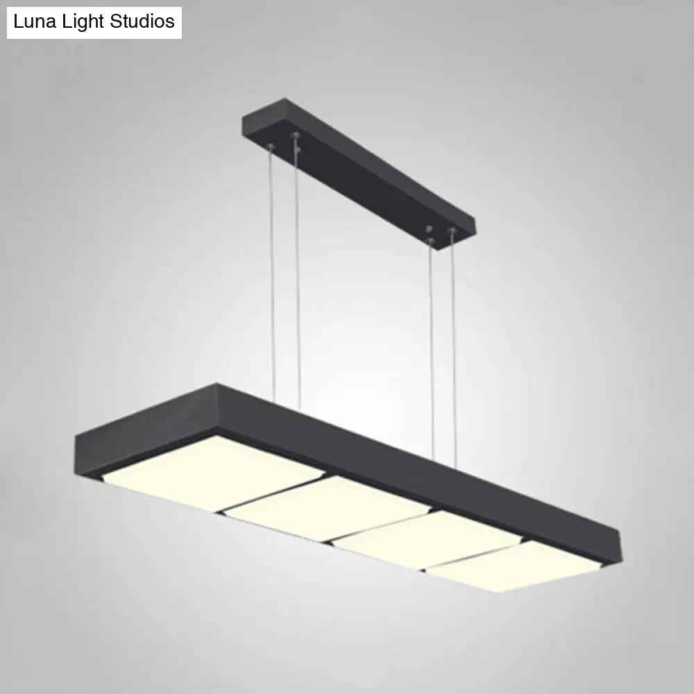 Modern white rectangular island lamp kitchen pendant light