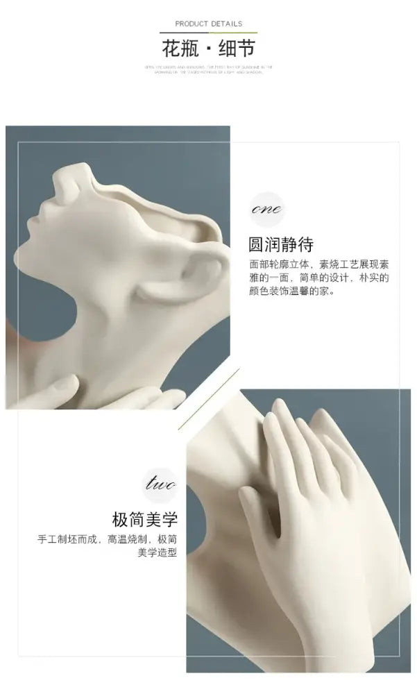 DecorBites™ Modern Nordic Style Ceramic Body Vase