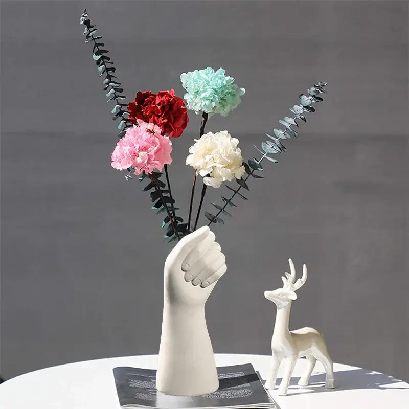 DecorBites™ Modern Nordic Style Ceramic Hand Vase