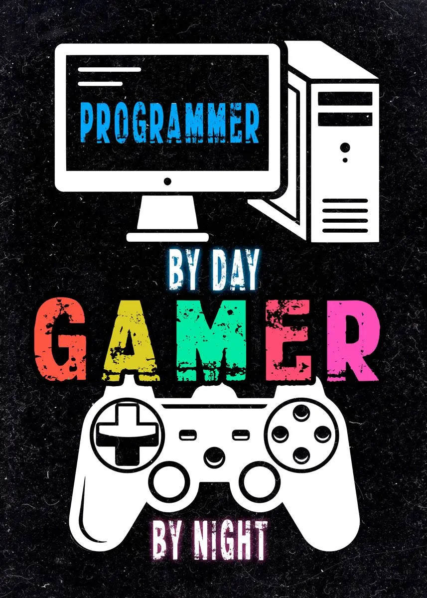 DecorBites™ Modern Programmer Gamer Canvas Wall Art