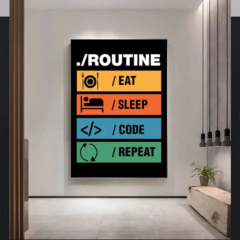 DecorBites™ Modern Programmer Gamer Canvas Wall Art