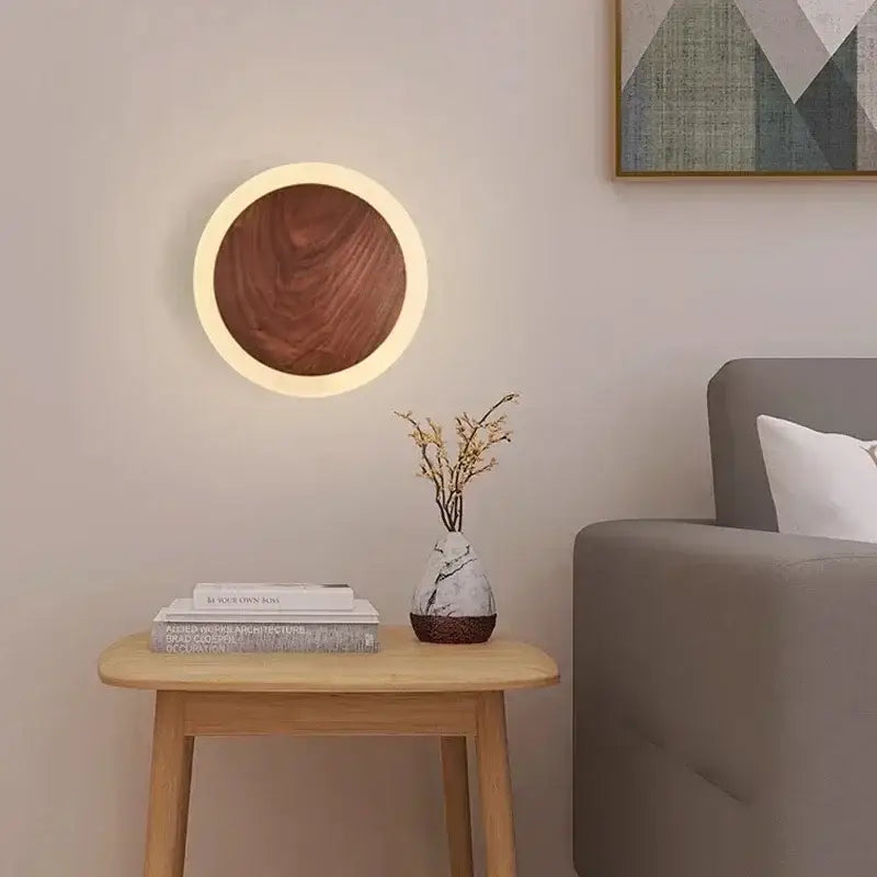 DecorBites™ Modern Walnut LED Wall Light