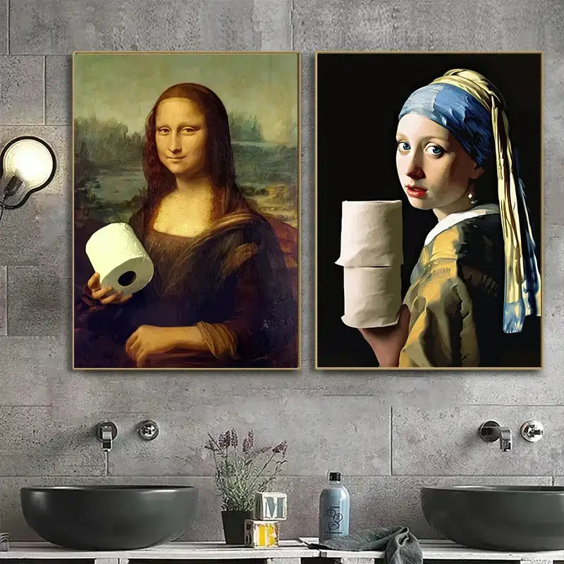 DecorBites™ Mona Lisa Bathroom Wall Art Decor
