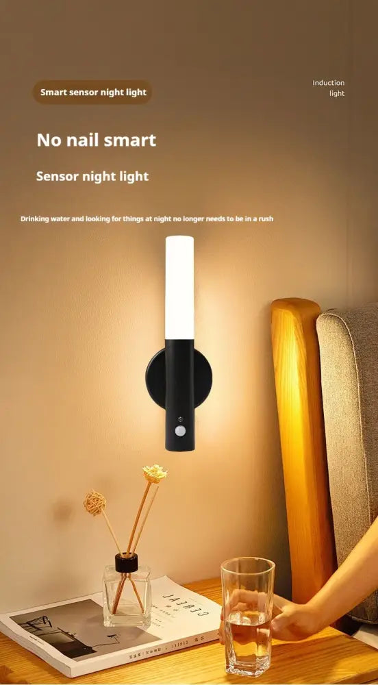 DecorBites™ Motion Sensor Battery Operated Black Wall Lamp