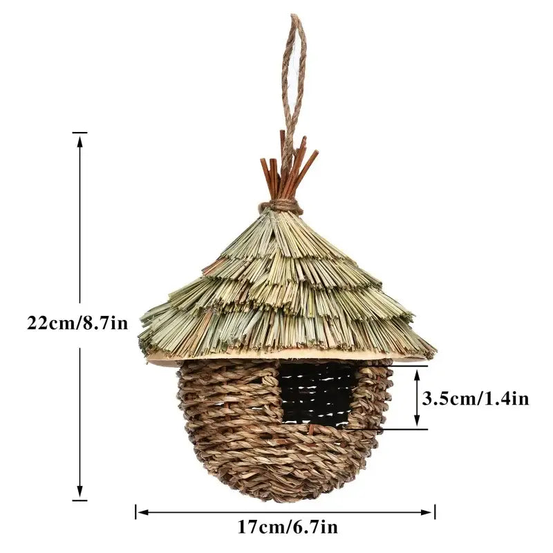 DecorBites™ Natural Grass Bird Cage for Outdoor Decor