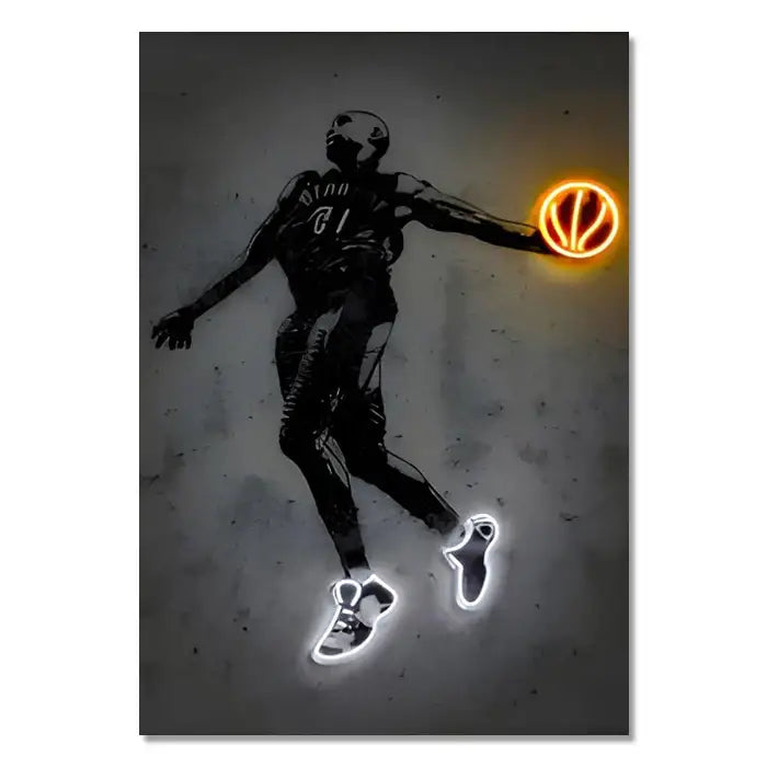 DecorBites™ NBA & Soccer Stars Neon Wall Art
