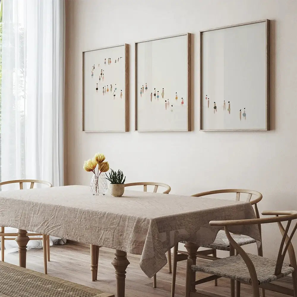 DecorBites™ Neutral Canvas Triptych Wall Art Set