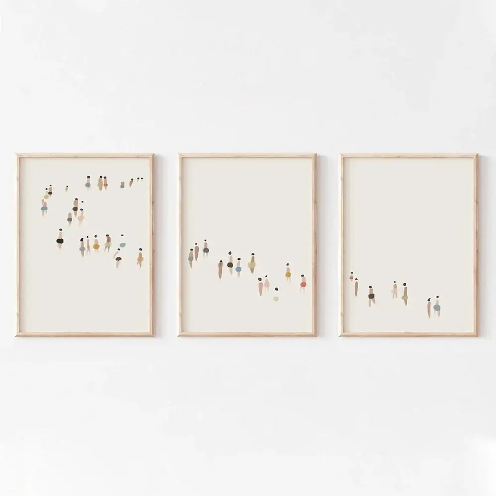 DecorBites™ Neutral Canvas Triptych Wall Art Set