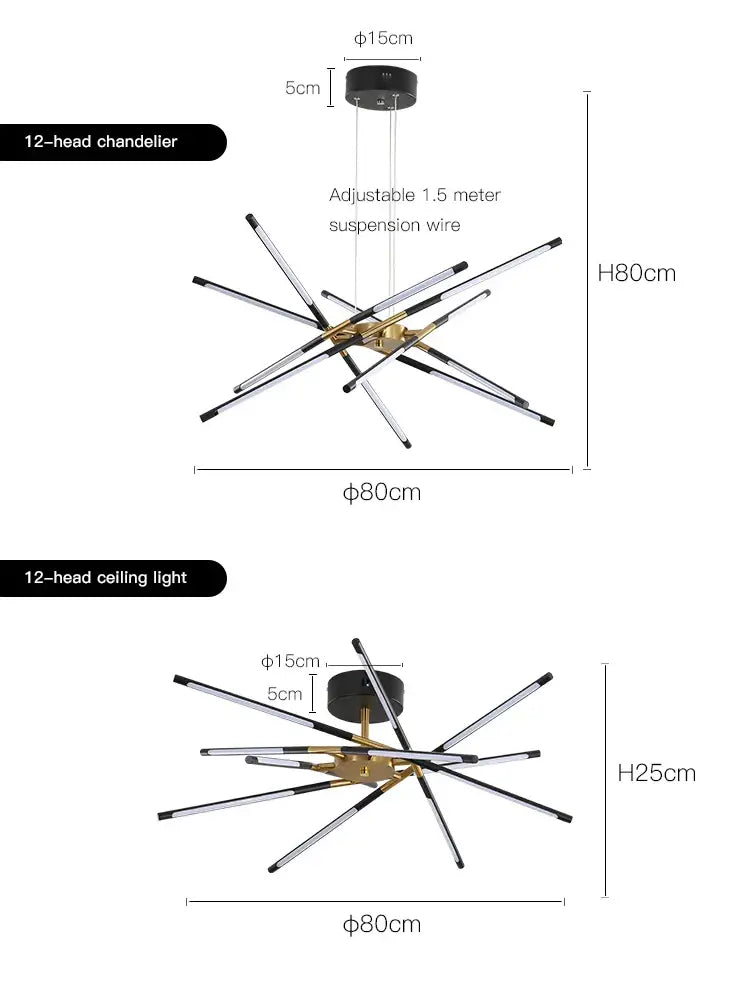 DecorBites™ Nordic Geometry LED Chandelier with Remote Control