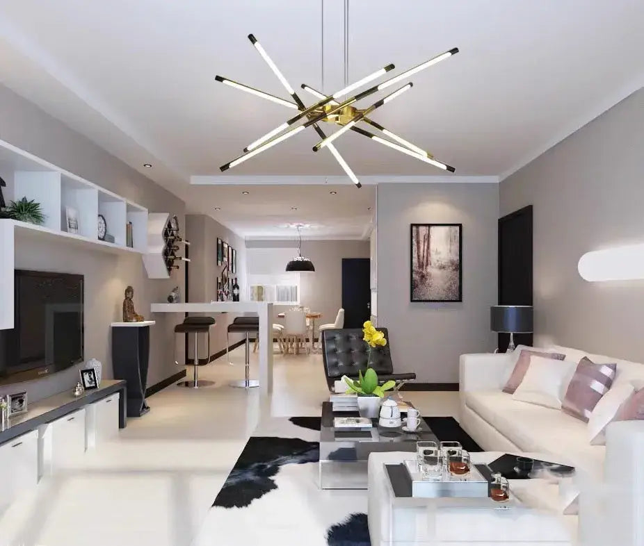 DecorBites™ Nordic Geometry LED Chandelier with Remote Control