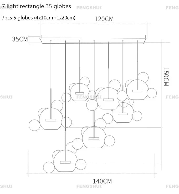 DecorBites™ Nordic LED Bubble Chandelier for Home Lighting