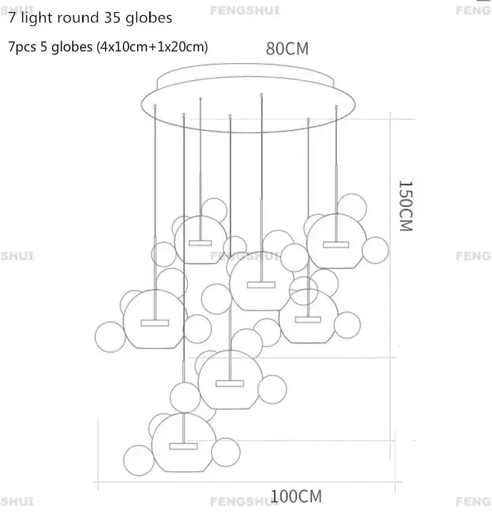 DecorBites™ Nordic LED Bubble Chandelier for Home Lighting
