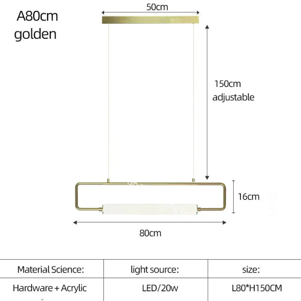 DecorBites™ Nordic Minimalist Bar Hanging Rectangular Frame Pendant Light