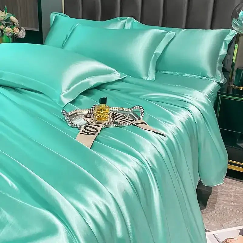 DecorBites™ Nordic Silk Bedding Set: Luxury Summer Comfort