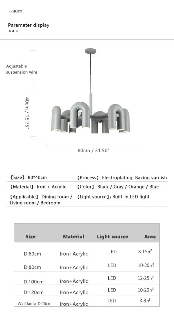 DecorBites™ Nordic U Shape LED Ceiling Chandelier