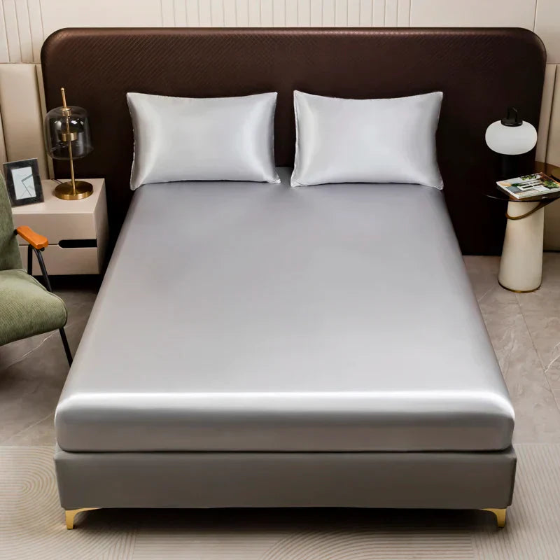 DecorBites™ Opulent Solid Color Satin Bedding Set